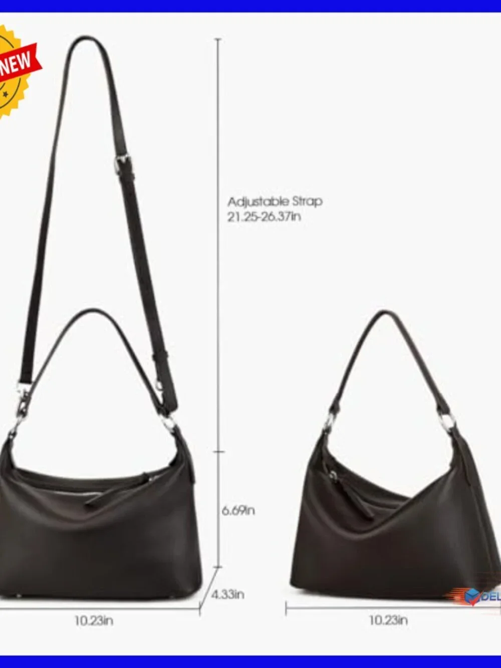 Genuine Leather Hobo Bag Small Crossbody Shoulder Bag Adjustable Strap
